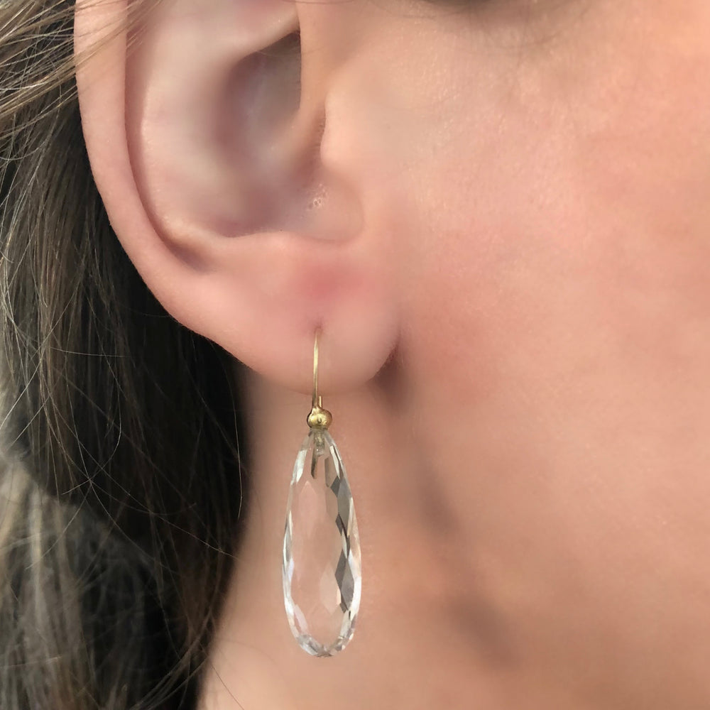 
                  
                    Gold Crystal Quartz Droplet Earrings
                  
                