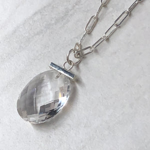 
                  
                    Crystal Quartz Oval Bar Necklace
                  
                
