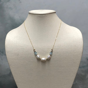 
                  
                    Pearl and Aquamarine Necklace
                  
                