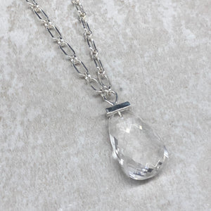 
                  
                    Teardrop Crystal Quartz Bar Necklace
                  
                