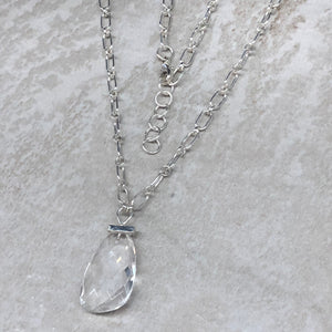 
                  
                    Teardrop Crystal Quartz Bar Necklace
                  
                